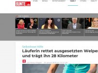 Bild zum Artikel: Selbstlose Hilfe: Läuferin rettet ausgesetzten Welpen und trägt ihn 28 Kilometer