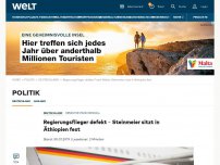 Bild zum Artikel: Regierungsflieger defekt – Steinmeier sitzt in Äthiopien fest