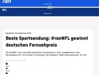 Bild zum Artikel: Beste Sportsendung: #ranNFL gewinnt deutschen Fernsehpreis