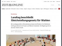 Bild zum Artikel: Brandenburg beschließt Gleichstellungs-Gesetz für Landtagswahlen