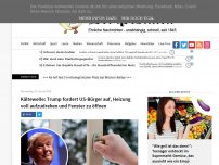 Bild zum Artikel: Kältewelle: Trump fordert US-Bürger auf, Heizungen voll aufzudrehen und Fenster zu öffnen