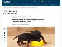 Bild zum Artikel: Mehrere Hunde tot - jetzt ruft der Hersteller Tierfutter weltweit zurück