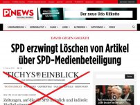Bild zum Artikel: David gegen Goliath SPD erzwingt Löschen von Artikel über SPD-Medienbeteiligung