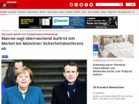 Bild zum Artikel: Nach Pipeline-Streit - Macron sagt überraschend Auftritt mit Merkel bei Münchner Sicherheitskonferenz ab