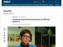 Bild zum Artikel: Grundrente kommt bei den Deutschen an, SPD legt spürbar zu