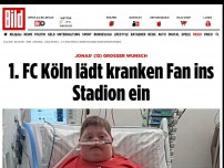 Bild zum Artikel: Jonas‘ (13) großer Wunsch - 1. FC Köln lädt kranken Fan ins Stadion ein