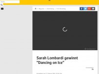 Bild zum Artikel: Sarah Lombardi gewinnt 'Dancing on Ice'