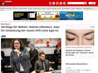 Bild zum Artikel: Kommentar - Ohrfeige für Wähler: Nahles offenbart, dass ihr Umsetzung der neuen SPD-Linie egal ist