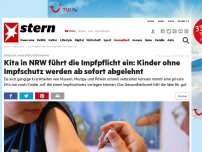 Bild zum Artikel: Elternrat unterstützt Maßnahme: Kita in NRW führt die Impfpflicht ein: Kinder ohne Impfschutz werden ab sofort abgelehnt