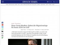 Bild zum Artikel: Hans-Georg Maaßen: Haben die Migrationslage bis heute nicht im Griff