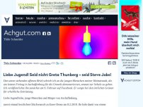 Bild zum Artikel: Liebe Jugend! Seid nicht Greta Thunberg – seid Steve Jobs!