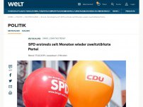 Bild zum Artikel: SPD erstmals seit Monaten wieder zweitstärkste Partei