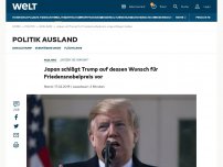 Bild zum Artikel: Japan schlägt Trump auf dessen Wunsch für Friedensnobelpreis vor