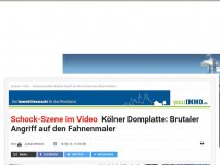 Bild zum Artikel: Schock-Szene im Video: Kölner Domplatte: Brutaler Angriff auf den Fahnenmaler