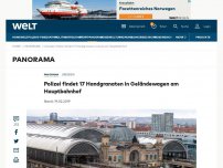 Bild zum Artikel: Polizei findet 17 Handgranaten in Geländewagen am Hauptbahnhof