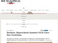 Bild zum Artikel: Berliner Abgeordnete kassiert 6436 Euro fürs Nichtstun
