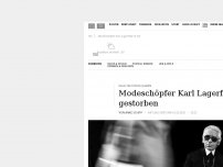 Bild zum Artikel: Modeschöpfer Karl Lagerfeld ist tot