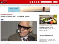 Bild zum Artikel: Französische Medien berichten - Mode-Legende Karl Lagerfeld ist tot
