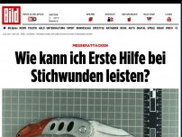 Bild zum Artikel: Messerattacken - Wie kann ich Erste Hilfe bei Stichwunden leisten?