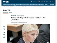 Bild zum Artikel: Berliner AfD-Abgeordnete kassiert 6436 Euro – fürs „Nichtstun“
