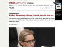 Bild zum Artikel: Parteienfinanzierung: AfD legt Bundestag offenbar falsche Spenderliste vor