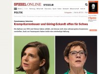 Bild zum Artikel: Gemeinsames Interview: Kramp-Karrenbauer und Göring-Eckardt offen für Schwarz-Grün