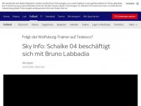 Bild zum Artikel: Sky Info: Schalke 04 beschäftigt sich mit Bruno Labbadia