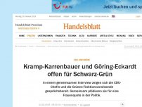 Bild zum Artikel: CDU und Grüne: Kramp-Karrenbauer und Göring-Eckardt offen für Schwarz-Grün