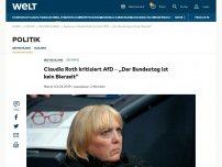 Bild zum Artikel: Claudia Roth kritisiert AfD - „Der Bundestag ist kein Bierzelt“
