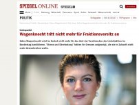 Bild zum Artikel: Linkspartei: Wagenknecht tritt nicht mehr für Fraktionsvorsitz an
