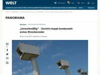 Bild zum Artikel: „Unrechtmäßig“ – Gericht stoppt bundesweit erstes Streckenradar