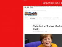 Bild zum Artikel: Laut ARD-Deutschlandtrend: Mehrheit will, dass Merkel Kanzlerin bleibt