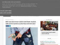 Bild zum Artikel: Weil man darin immer wieder Geld findet: Student näht sich 45 Taschen an seine Hose und wird reich