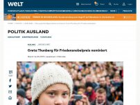 Bild zum Artikel: Norwegische Abgeordnete nominieren Greta Thunberg für Friedensnobelpreis