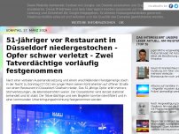 Bild zum Artikel: 51-Jähriger vor Restaurant in Düsseldorf niedergestochen - Opfer schwer verletzt - Zwei Tatverdächtige vorläufig festgenommen