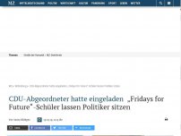 Bild zum Artikel: CDU-Abgeordneter hatte eingeladen: „Fridays for Future“-Schüler lassen Politiker sitzen