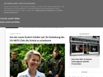 Bild zum Artikel: Von der Leyen fordert Schüler auf, für Einhaltung des 2%-NATO-Ziels die Schule zu schwänzen