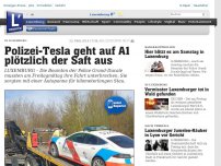 Bild zum Artikel: In Luxemburg - Polizei-Tesla geht auf A1 plötzlich der Saft aus