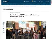 Bild zum Artikel: Schulen brechen LGBT-Kurse nach Protesten von muslimischen Eltern ab
