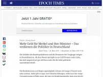 Bild zum Artikel: Mehr Geld für Merkel und ihre Minister – Das verdienen die Politiker in Deutschland