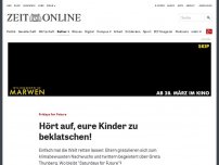 Bild zum Artikel: Fridays for Future: Hört auf, eure Kinder zu beklatschen!