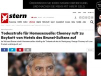 Bild zum Artikel: Menschenrechte: Todesstrafe für Homosexuelle: Clooney ruft zu Boykott von Hotels des Brunei-Sultans auf