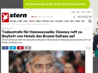 Bild zum Artikel: Menschenrechte: Todesstrafe für Schwule in Brunei - Clooney fordert Boykott