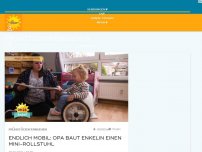 Bild zum Artikel: Endlich Mobil: Opa baut seiner gehbehinderten Enkelin Lina einen Mini-Rollstuhl