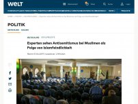 Bild zum Artikel: Experten sehen Antisemitismus bei Muslimen als Folge von Islamfeindlichkeit