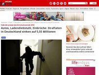 Bild zum Artikel: Seehofer präsentiert Kriminalstatistik 2018 - Autos, Ladendiebstahl, Einbrüche: Straftaten in Deutschland sinken auf 5,55 Millionen