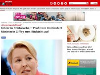 Bild zum Artikel: „Schwerwiegende Mängel“ - Fehler in Doktorarbeit: Prof ihrer Uni fordert Ministerin Giffey zum Rücktritt auf