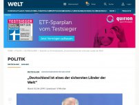 Bild zum Artikel: „Deutschland ist eines der sichersten Länder der Welt“