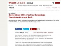 Bild zum Artikel: AfD-Politikerin: Harder-Kühnel fällt bei Wahl zur Bundestags-Vizepräsidentin erneut durch