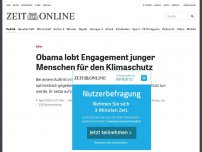 Bild zum Artikel: Köln: Obama lobt Engagement junger Menschen für den Klimaschutz